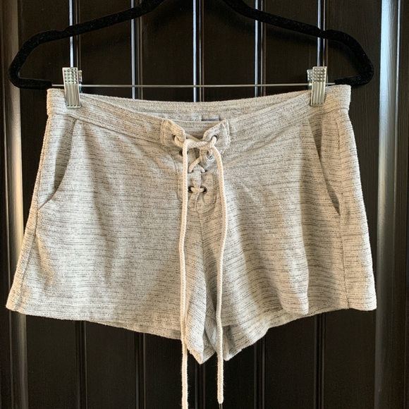 aerie Pants - aerie Gray Lounge Shorts | Lace Up Tie | Small